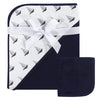 Hudson Baby Unisex Baby Cotton Hooded Towel And Washcloth, Sailboat, One Size