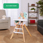 Evolur Zoodle 2 in 1 Convertible Baby High Chair in Mint