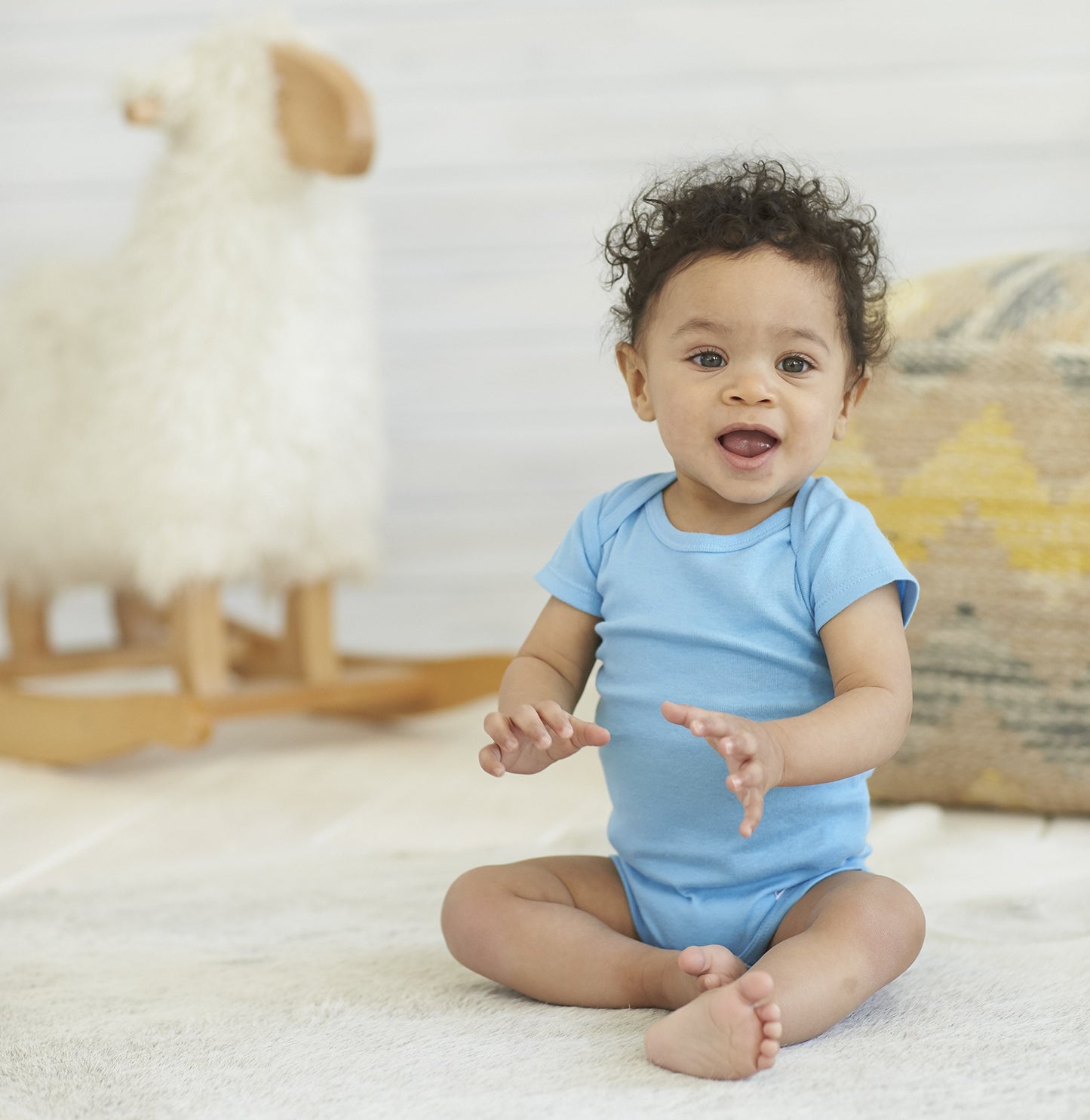 Gerber Baby 5-Pack Solid Onesies Bodysuits, Blue, 0-3 Months