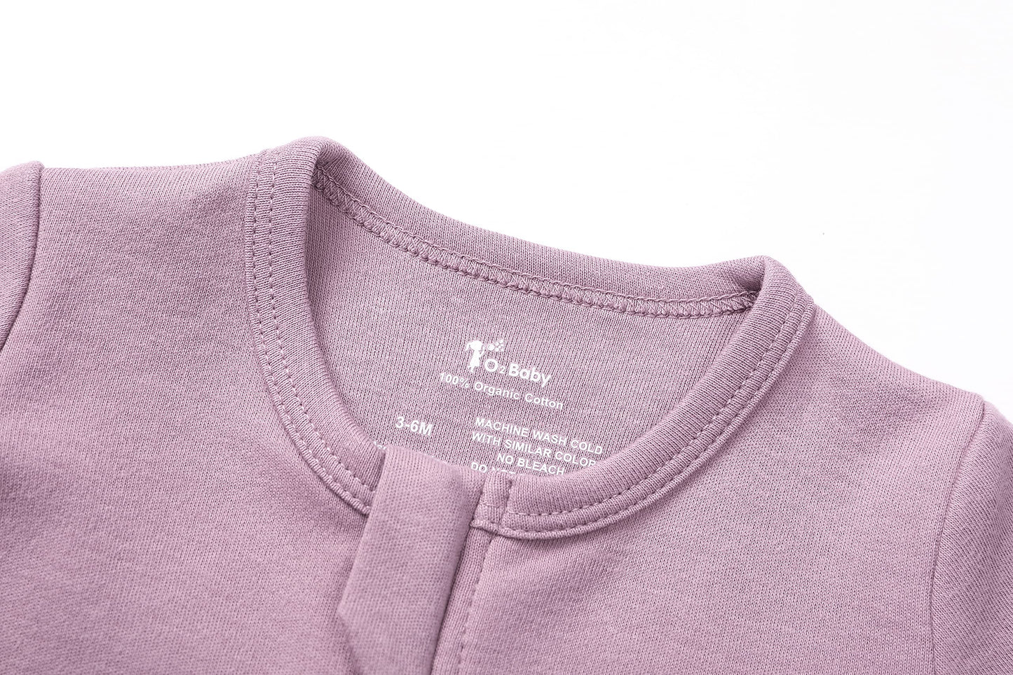 O2 Baby Baby Boys Girls Organic Cotton Zip Front Sleeper Pajamas, Footed Sleep  'N Play(Newborn, Mauve)