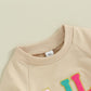 Visgogo Infant Baby Girls Big Lil Sis Matching Set Sweatshirt Romper Letter Embroidery Sweater Toddler Clothes (B-Apricot Lil Si