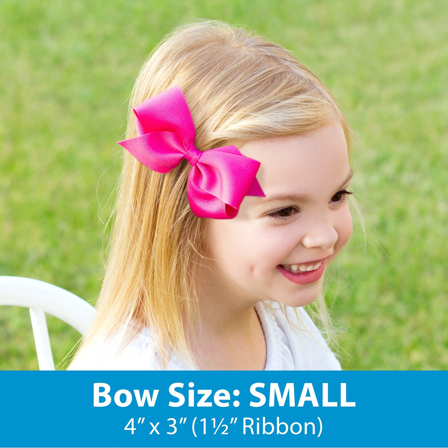 Wee Ones Girls' Small Bow 3 Pack Set Solid Grosgrain Variety Pack On A Weestay No-Slip Hair Clip - Delphinium, New Turquoise, An