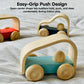 PlanToys Vroom Car Wooden Push Toy for Toddlers | Eco-Friendly Toddler Push Car for Indoor Play | Montessori Fine Motor Learning