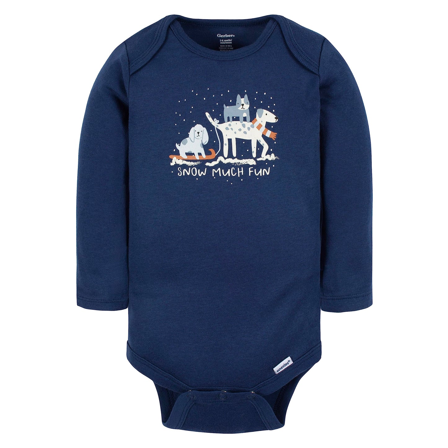 Gerber Baby Boy'S 6-Pack Long-Sleeve Onesies Bodysuit, Snow Much Fun, 12 Months