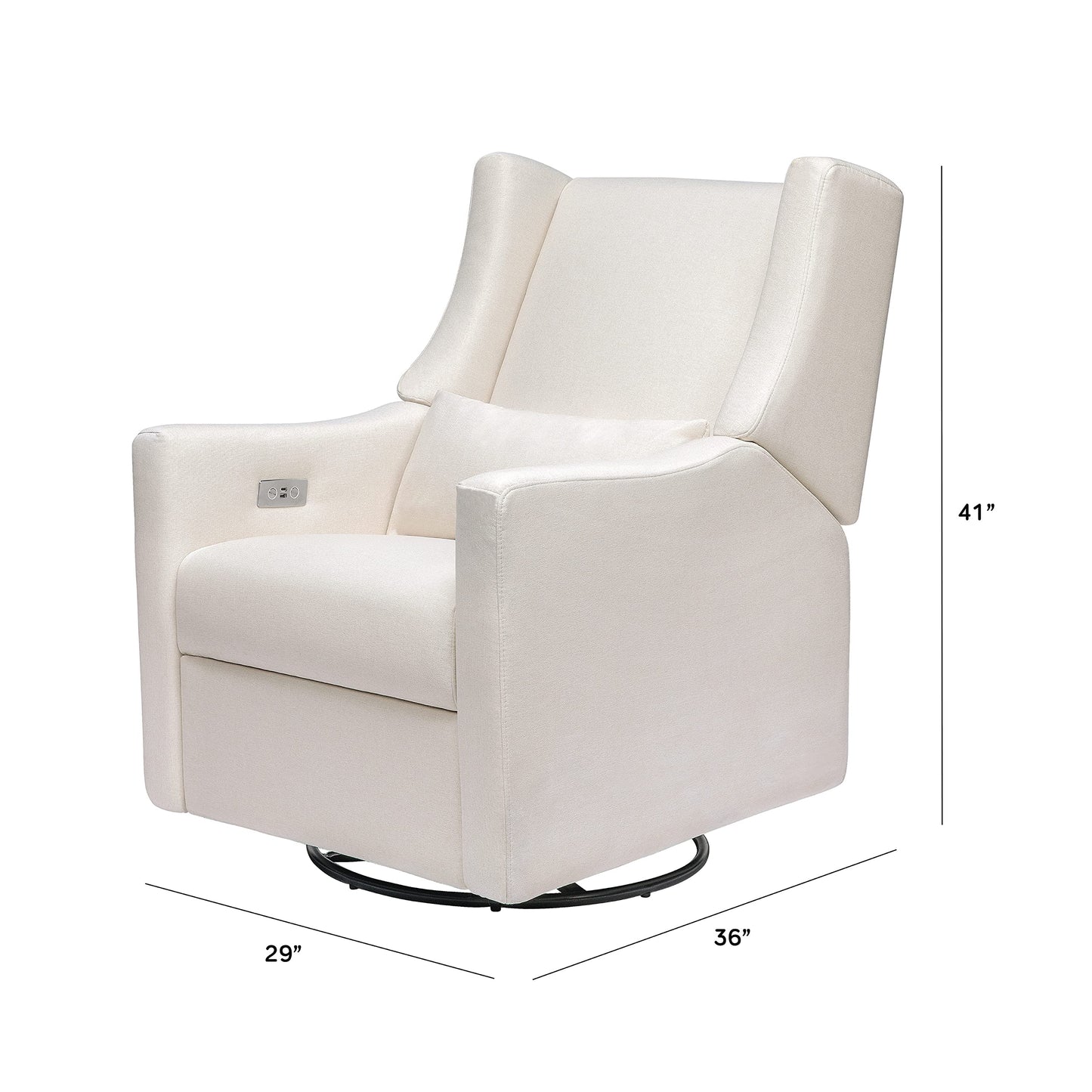 Babyletto Kiwi Electronic Power Recliner And Swivel Glider With Usb Port In Performance Cream Eco-Weave, Water Repellent & Stain