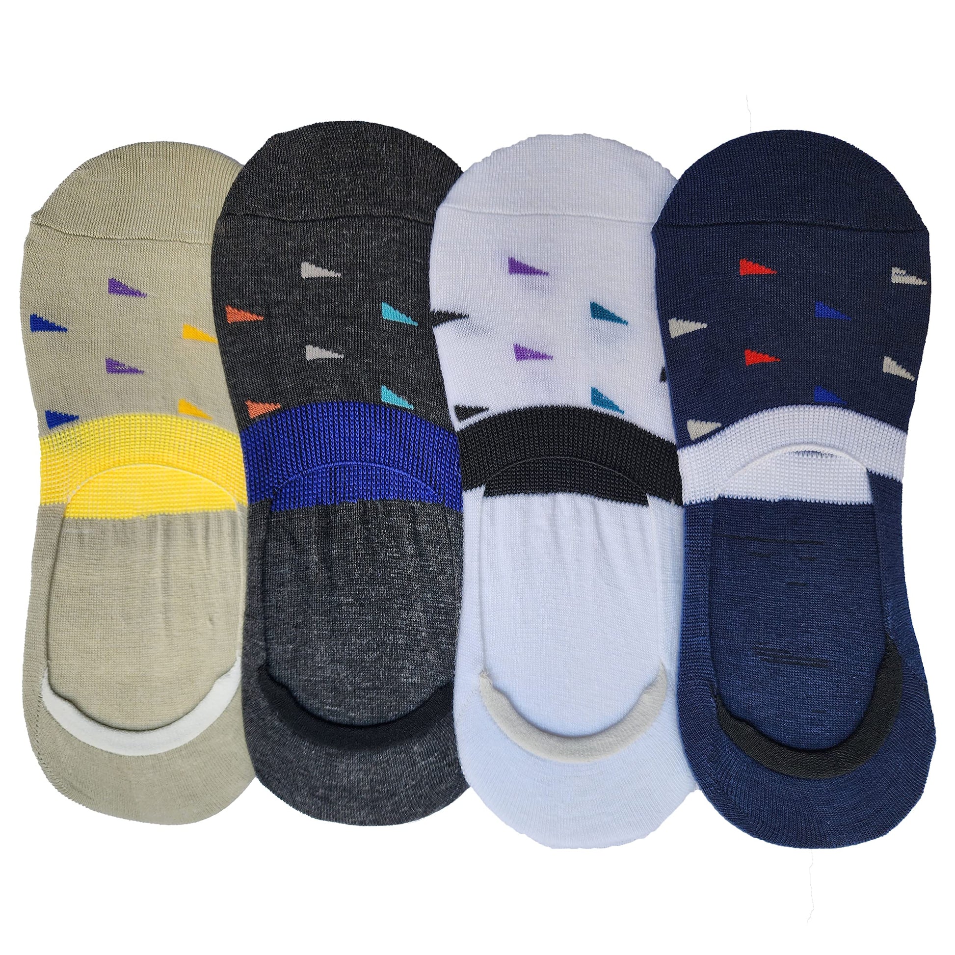 Cotson Men Cotton No Show Invisible Loafer Socks Pack Of 4 D4