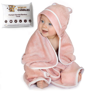 Warm Cuddles Premium Baby Bath Towel - Organic Bamboo Hooded Baby Towels - Baby Newborn Towel With Hood - Large Hooded Towel For