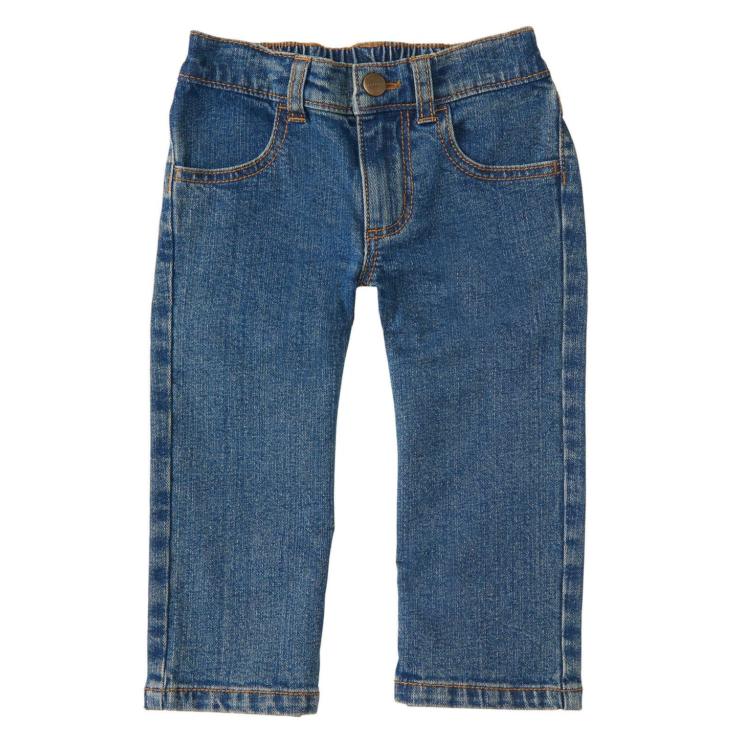 Carhartt Baby Boys Relaxed Fit Denim 5-Pocket Bootcut Jeans, Medium Wash, 6 Months