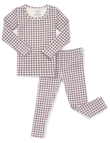 Avauma Baby Boys Girls Pajama Set 6M-7T Kids Cute Toddler Snug Fit Pattern Design Pjs Cotton Sleepwear (Check.Purple.M)