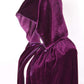 Bigxian Kids Hooded Velvet Cloak Halloween Christmas Cosplay Fancy Cape Dark Purple