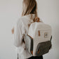 Parker Baby Diaper Backpack - Full Zip Diaper Bag With Insulated Pockets - Cream