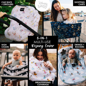Milk Snob Disney'S A Wish Come True 5-In-1 Baby Cover, Breastfeeding, Car Seat, Carrier, Stroller, High Chair, Shopping Cart, Lo