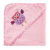 Luvable Friends Unisex Baby Hooded Towel And Washcloth, Pink Owl, One Size