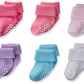 Jefferies Socks Baby Girls' Non-Skid Turn Cuff 6 Pair Pack Casual Sock, Girl Multi, 3-12 Months Us
