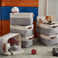 Decomomo Small Baskets | Storage Baskets For Organizing Shelves Linen Closet Bathroom Baby Cloth Nursery Fabric Bulk Decorative