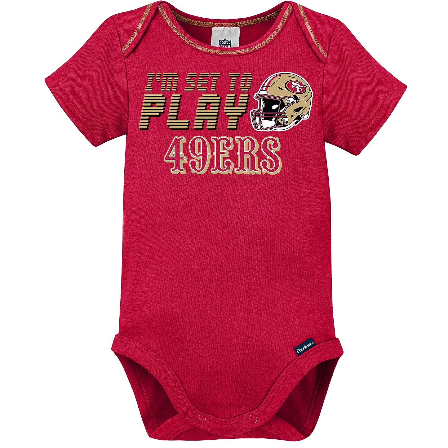 Nfl San Francisco 49Ers 3 Pack Bodysuit Sleep N Play Footie Cap Registry Gift Set, Red San Francisco 49Ers New, 3-6 Months