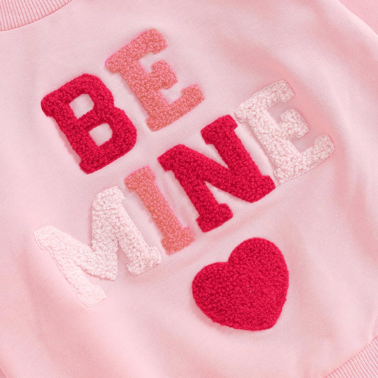 Mozikqin Toddler Baby Girl Valentines Day Outfit Crewneck Sweatshirt Long Sleeve Pullover Sweater Shirt Spring Clothes (Be Mine