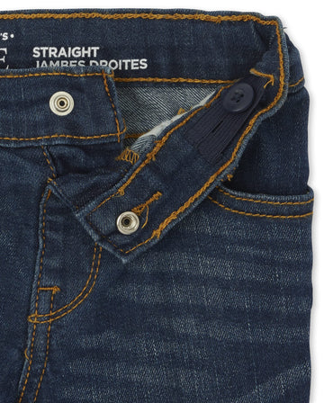 The Children'S Place Baby Boys And Toddler Stretch Straight Leg Jeans, Aged Indigo/Harland 2 Pack, 12-18 Months Us