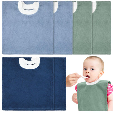 Foaincore 6 Pcs Pullover Baby Bibs Cotton Terry Toddler Absorbent Infant for Feeding and Drooling Towel Bib (Elegant Color)