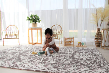 Cushmat Stylish Reversible Foam Play Mat (Large, Explorer - Ash Rose) - Soft, Waterproof, Durable Play Mat For Infants, Babies,