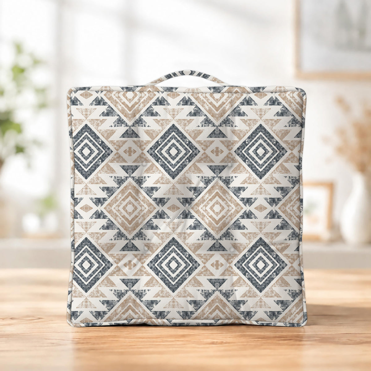 Oasis Home Collection Cotton Floor Cushion, 40 X 40 cm, Beige