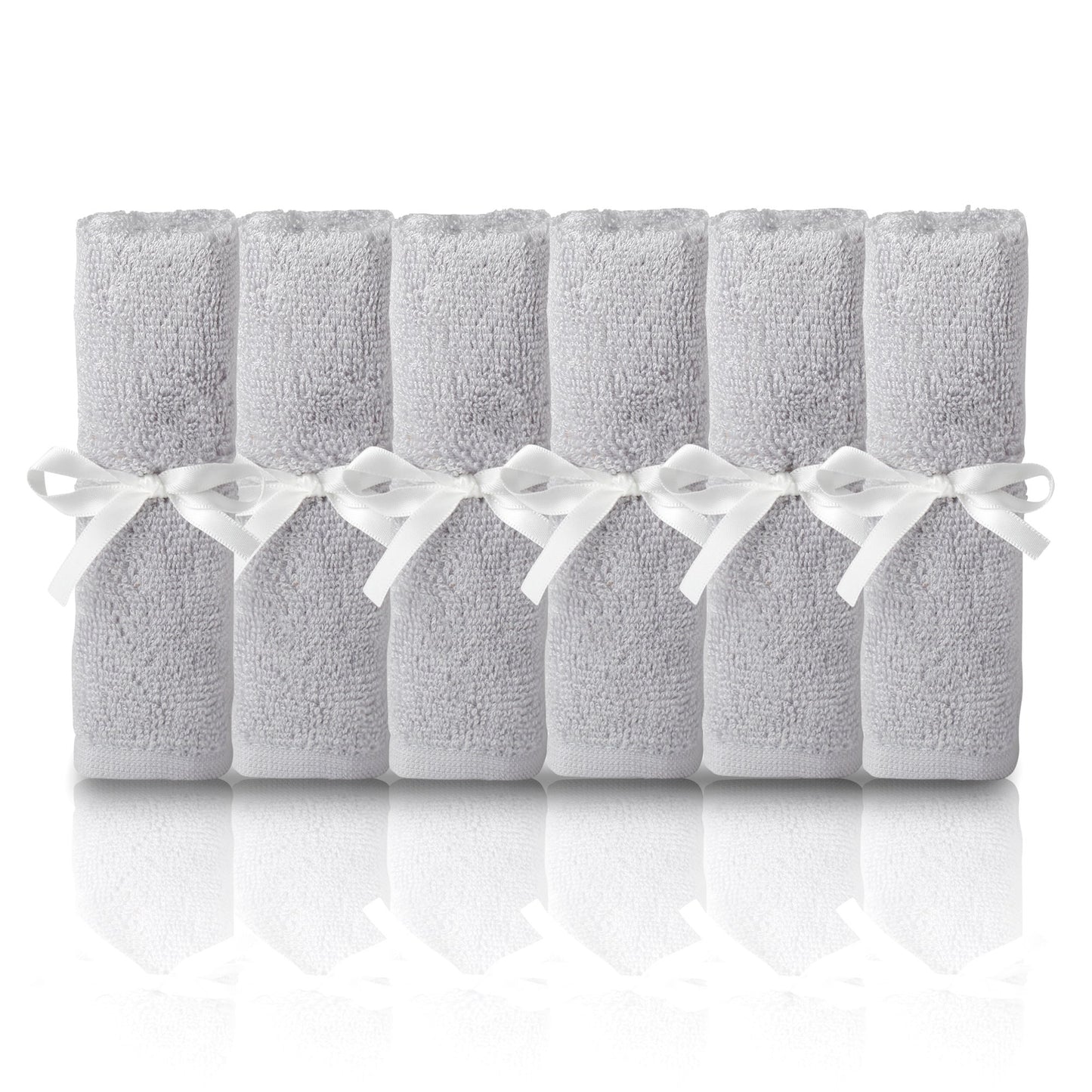 Natemia Organic Baby Washcloths - 10'X10' Soft Cotton Baby Towels - Pack Of 6 Multipurpose Reusable Wipes For Infants, Toddler