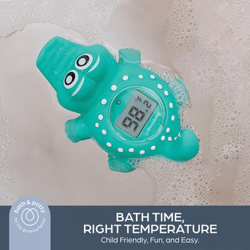 Dreambaby Floating Crocodile Bath Thermometer - Water Temperature Monitoring For Newborns, Infants, Toddlers - Rubber Croc Toy W