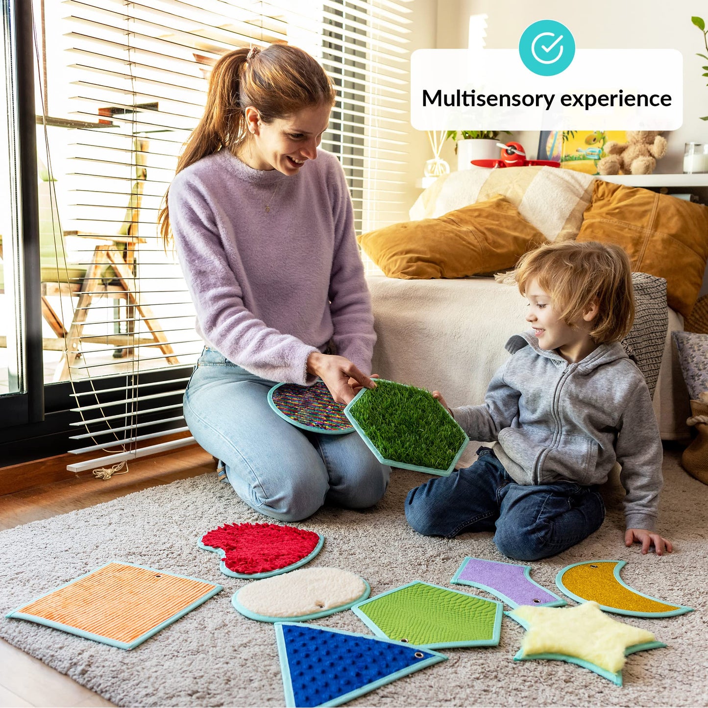 ODOXIA Sensory Mats for Autistic children  Sensory Tiles for Kids  Sensory Wall Panel  Sensory Mats (Shapes)  Sensory Toys  Sens