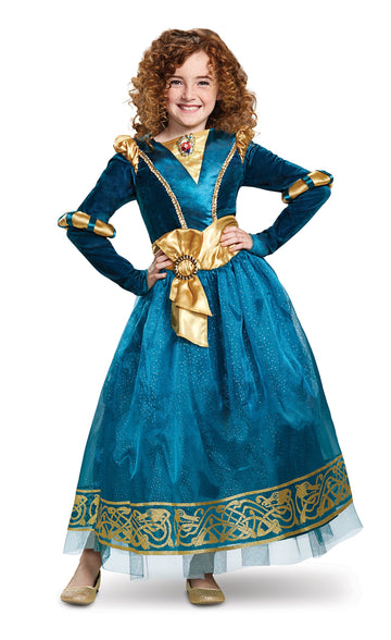 Disguise Disney Princess Merida Brave Deluxe Girls' Costume Green, X-Small/(3T-4T)