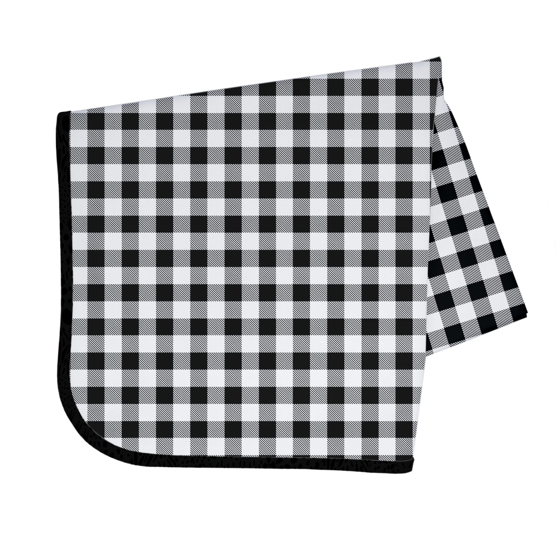 Bapronbaby White Buffalo Plaid Splash Mat - Waterproof Catch-All For Under High Chairs, Floors, Tables, Playtime Or Arts & Craft