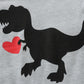 Toddler Boys Girls Valentines Day Gifts Dinosaur Love Heart Shirt For Kids Red Raglan Tees 2 Years