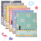 Newwiee 6 Pieces Muslin Baby Burp Cloths Infant Spit Up Thicken Burping Rags 6-Layer Absorbent Washcloths Soft Towel for Newborn