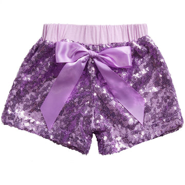Cilucu Baby Girls Shorts Toddler Sequin Shorts Sparkles On Both Sides Purple 3T