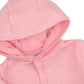 Honestbaby Organic Cotton Matelasse Snap-Front Hooded Jacket, Pink, 0-3 Months