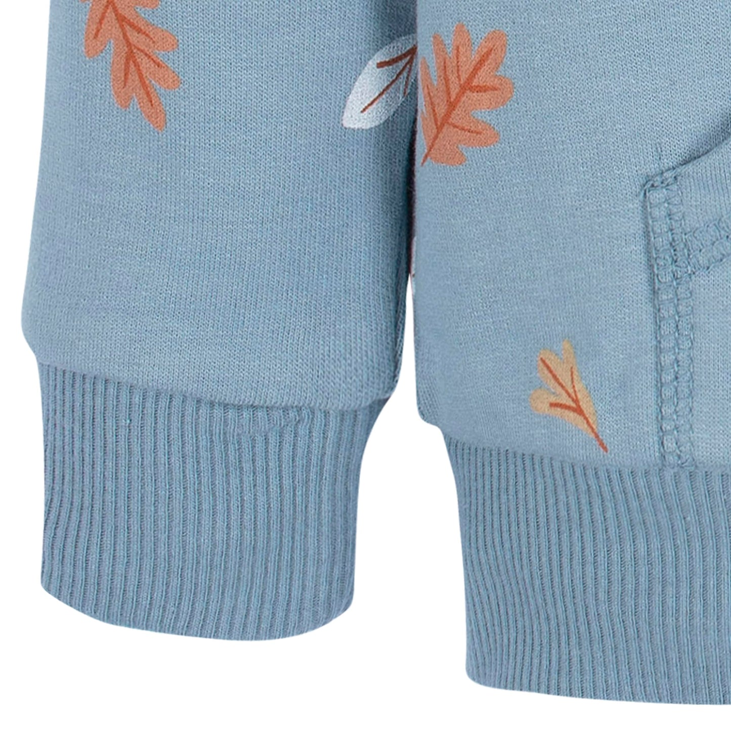 Gerber Baby Boys Toddler 2-Piece Fleece Sweatshirt And Jogger Set, Blue Leaves, 2T
