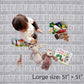 Splat Mat For Under High Chair/Arts/Crafts, Triluby 51' Waterproof Non Slip Food Splash Mat For Eating Mess, Washable Weaning M