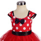 Dressy Daisy Toddler Girl Polka Dots Fancy Dress Up Costume Birthday Party Tulle Dresses with Headband Size 3T to 4T Red 203