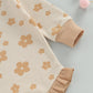 Mersariphy Infant Baby Girl Romper Baby Sweatshirt Romper Long Sleeve Waffle Floral Bodysuit With Headband Fall Winter Outfits (