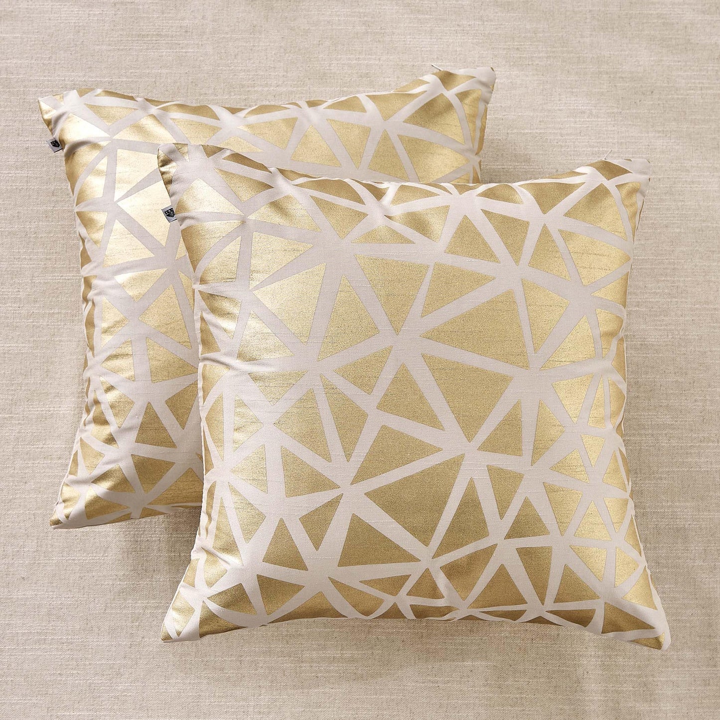 Home Centre Lunaa Trilogy Set Of 2 Foil Printed Cushion Covers  40X40Cm