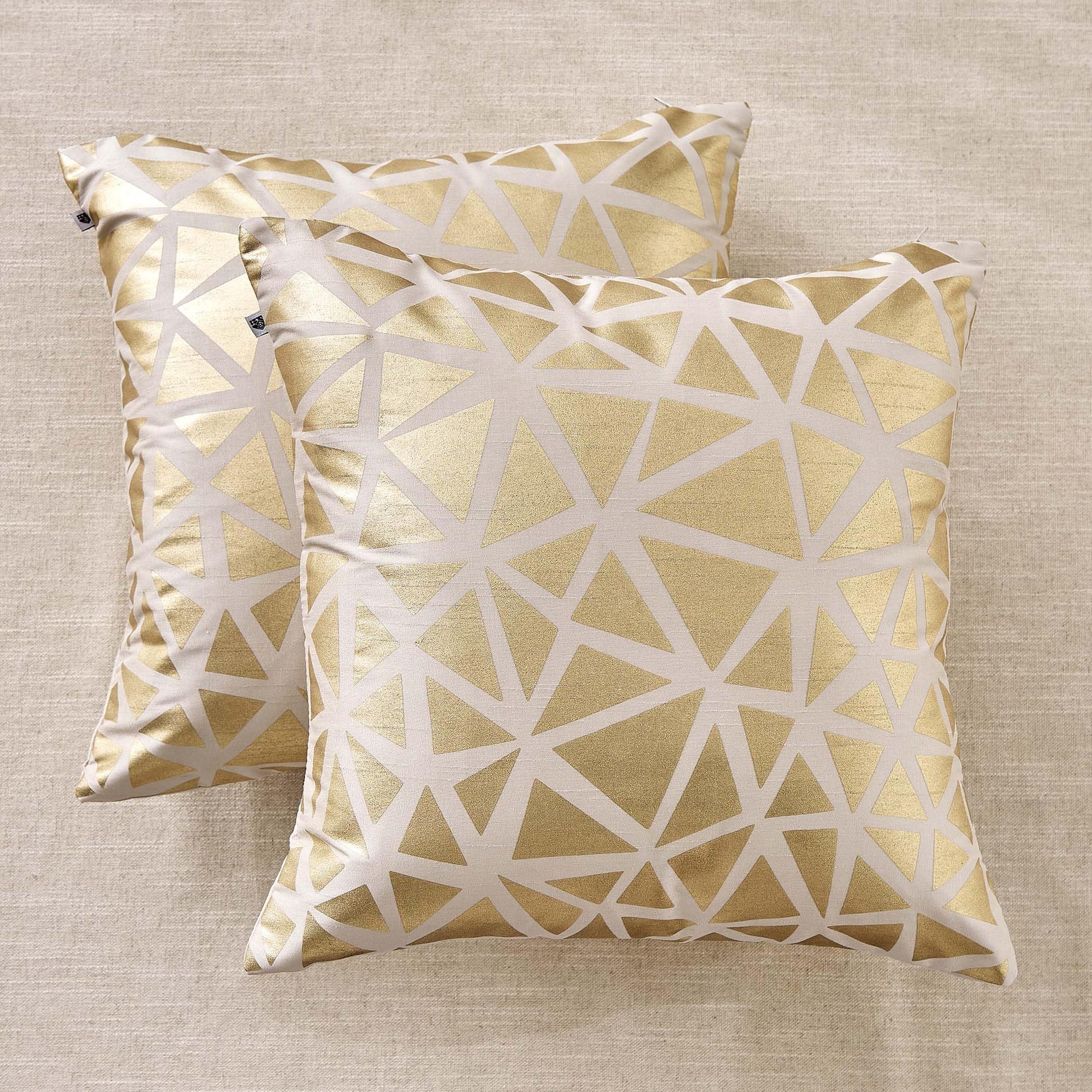 Home Centre Lunaa Trilogy Set Of 2 Foil Printed Cushion Covers  40X40Cm