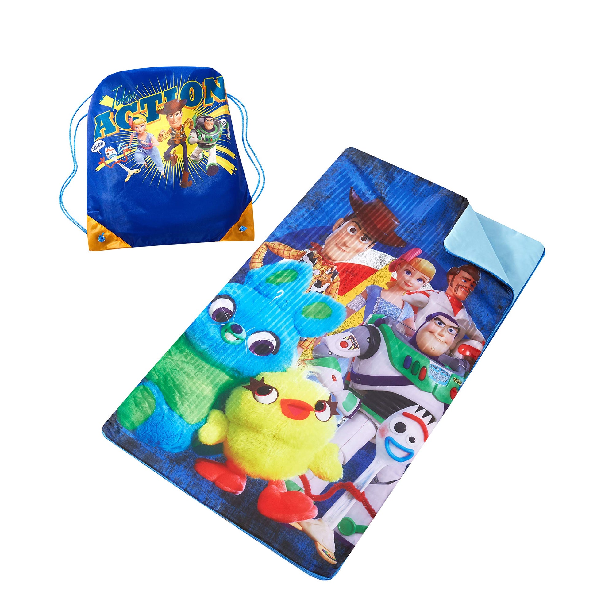 Disney Toy Story 4 Sling Bag And Cozy Lightweight Sleeping Bag, 46    L X 26    W, Ages 3+