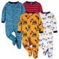 Onesies Brand Baby Boys' 4-Pack Sleep 'N Play Footies, Truck, 6-9 Months