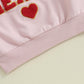 Lucikamy Toddler Baby Girl Boy Valentines Day Outfit Long Sleeve Letter Print Sweatshirt Shirt Infant Spring Clothes (Pink, 3-4