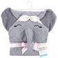 Hudson Baby Unisex Baby Cotton Animal Face Hooded Towel, Flower Elephant, One Size