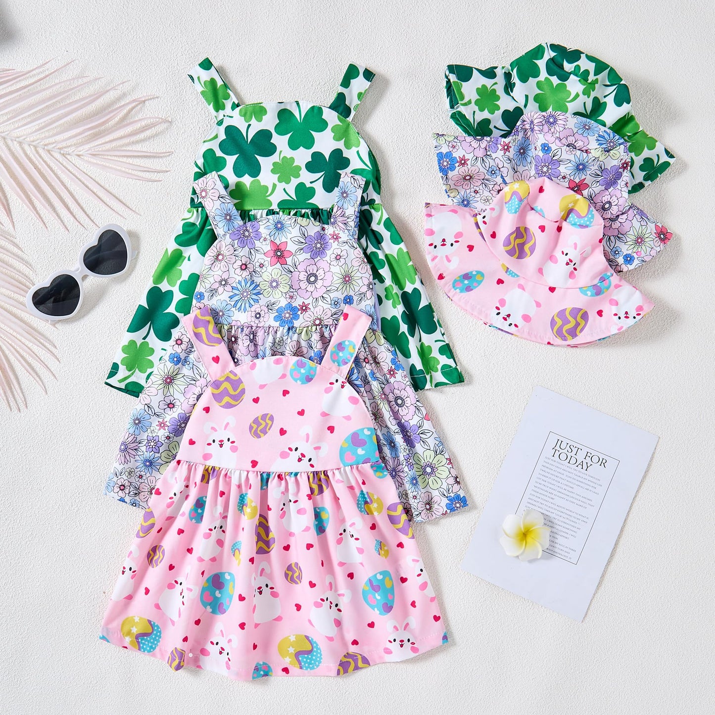 Baby Girl Dress Newborn Easter Dress Summer Pink Eggs Bunny Halter Dresses With Hat Cute Baby Easter Outfit Set Infant Clothes F