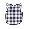 Bapronbaby Flutter White Buffalo Plaid Bapron - No Neck Tie Safer Bib For Baby& Toddler - Soft Waterproof Stain Resistant - Mach