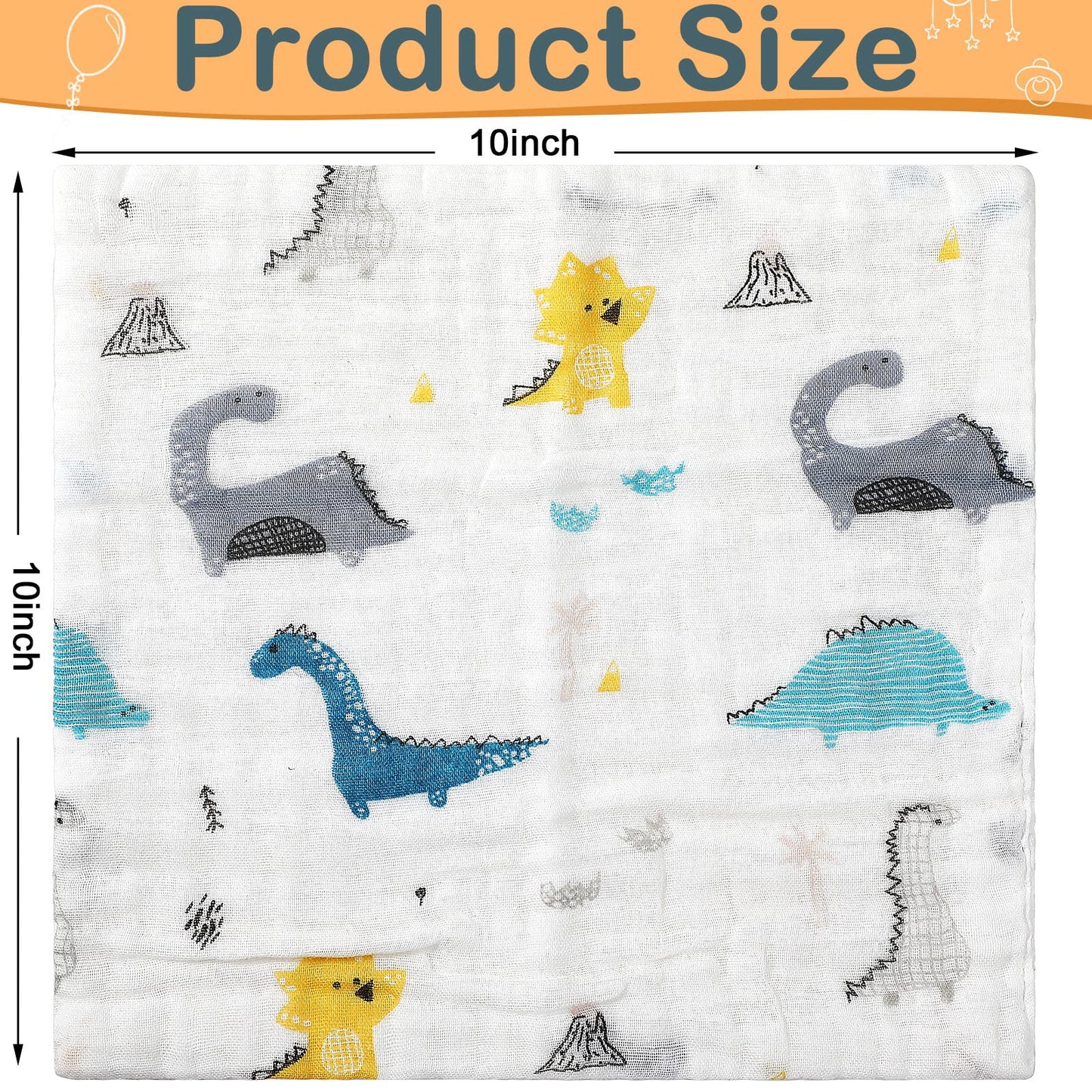 Kenning 30 Pieces Muslin Baby Washcloths For Newborn 10   X10    Soft Absorbent Muslin Burp Cloths Wash Clothes Baby Face Towels