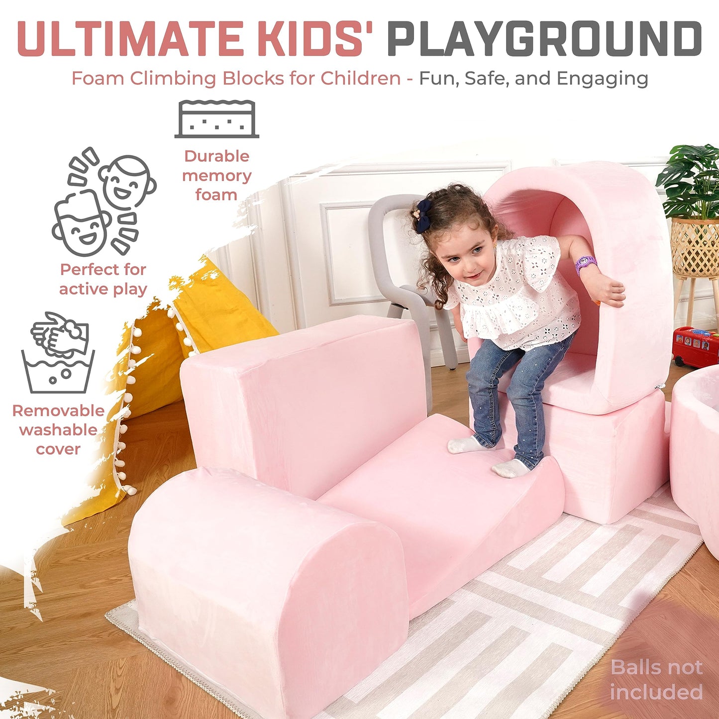 Zysmalat Foam Climbing Blocks For Toddlers 1-3 - Climb And Crawl Activity Playset - Indoor Activity Play Structure For Toddlers