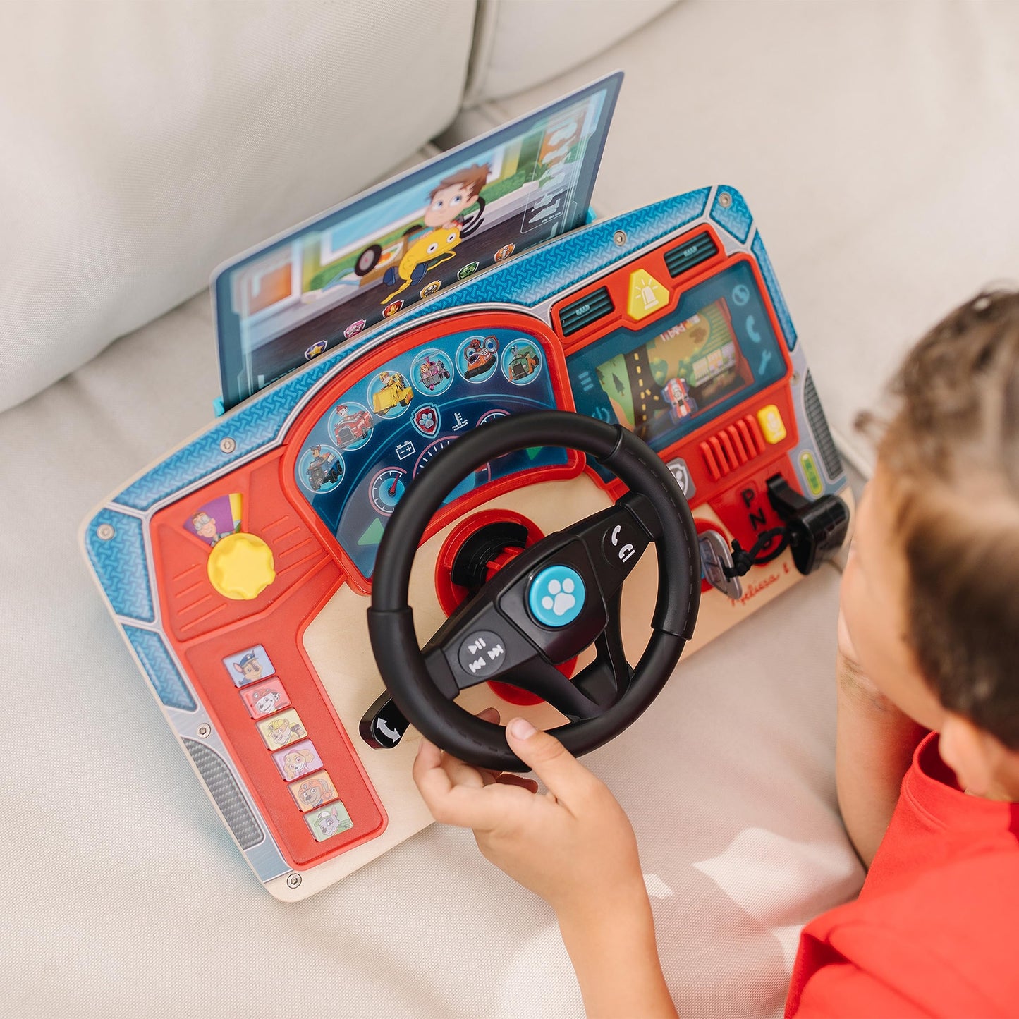 Melissa & Doug PAW Patrol Rescue Mission Wooden Dashboard - Kids Activity Board, Toddler Sensory Toys, Pretend Play Driving Toy,