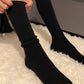 Judanzy 3 Pairs Of Boys And Girls Solid Knee High Uniform Socks For School, Soccer, Football, Afo Etc. (2-4 Years, Black)